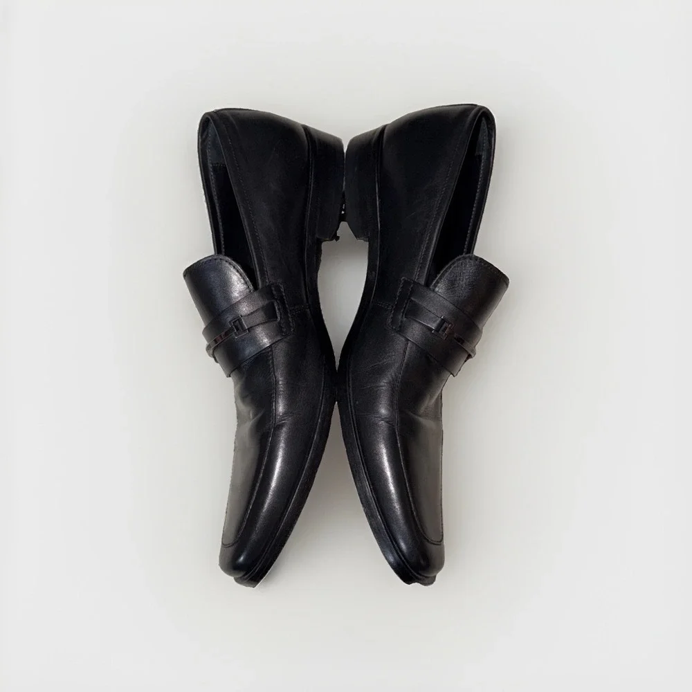 Hugo Boss Men's Carl Black Horse Bit Leather Loafers Dress Shoes US Size 10.5